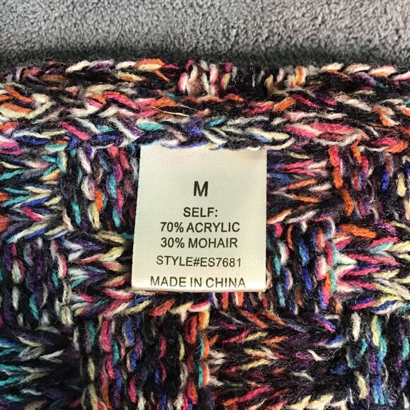 Elodie Multicolor Mohair Blend Chunky Knit Mock Neck Sweater Size M Cozy - Picture 5 of 9